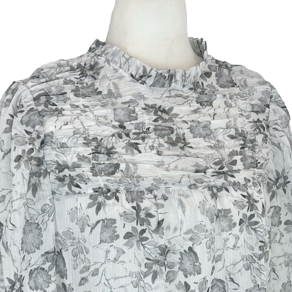 Maison Cinqcent grey floral blouse